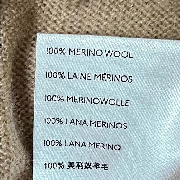 Anthropologie Wool Crewneck Trapeze Sweater Size Small beige camel tan - Picture 6 of 7